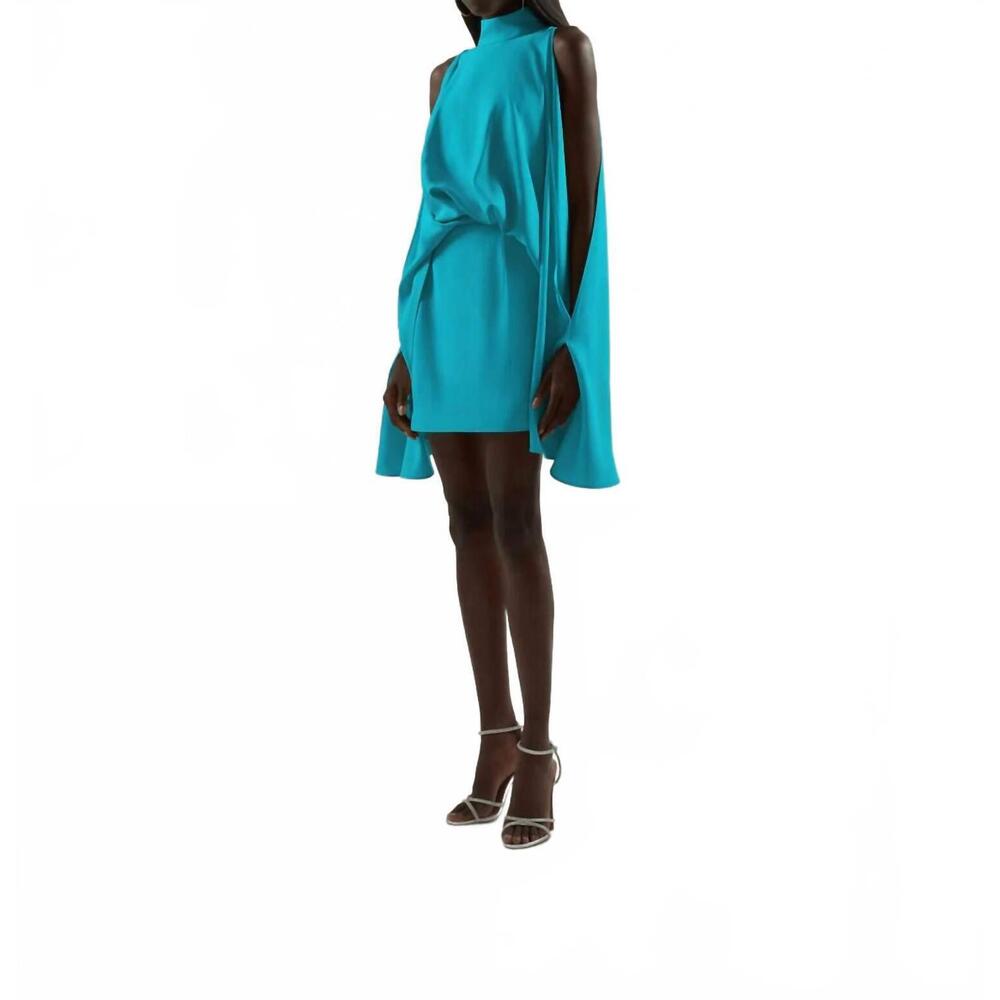 NEW TALLER MARMO mini bacall dress in turquoise